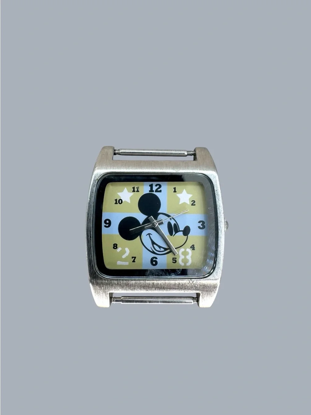 Vintage Disney Store Mickey Mouse Square Watch Japan Movement Stainless Steel No